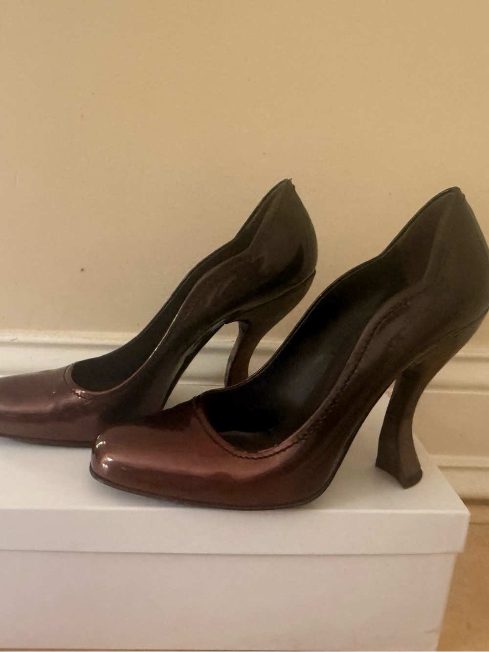 Prada Women's Patent Leather High Heel Pumps